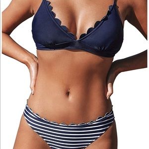 Del Mar navy and white bikini